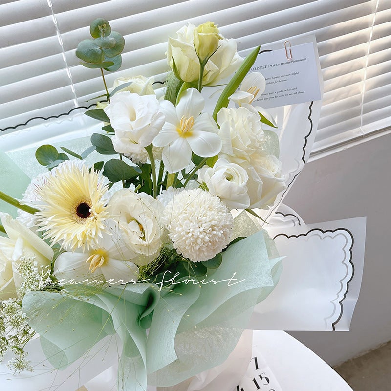 New Small Handkerchief Flower Paper Waterproof Plastic Jelly Film Wrapped Flower Paper Material Cellophane Opp Bouquet Wrapping Paper - Image 3